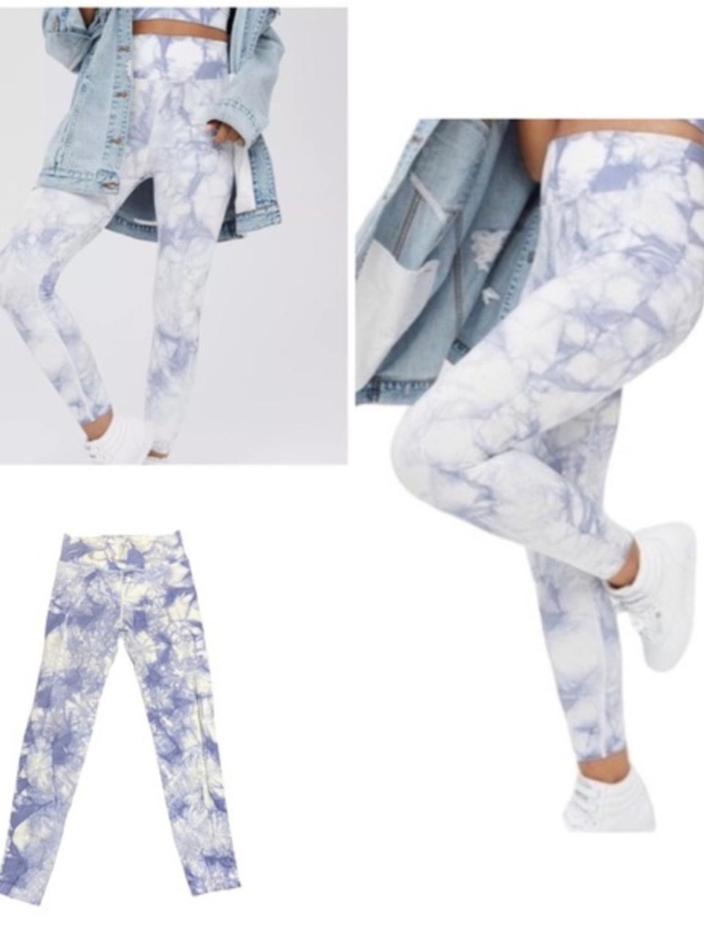Offline by Aerie Ribbed Tie-Dye Leggings – Purple & White, Size Large 💜🤍